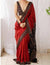 Red Soft Mulmul Cotton Digital Print Saree with Banglori Blouse