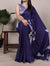 Royal Blue Printed Chanderi Saree with Classic Border