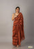 Rust Orange Mulmul Lightweight Cotton Digital Print Summer Saree