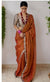 Rust Orange Upadda Silk Jacquard Weaving Saree with Banarasi Weaving Blouse
