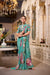 Sea Green Georgette Floral Print Saree with Pearl Lace Border