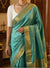Sea Green Kanchipuram Silk Saree with Rich Zari Weaving Border