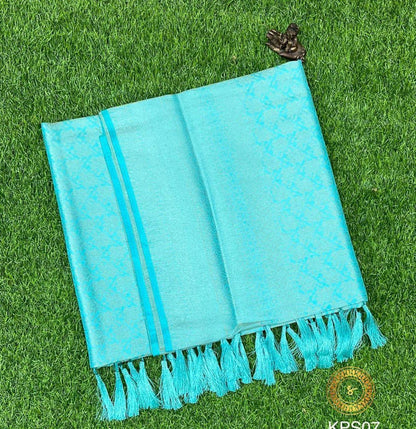 Sea Green Traditional Kanchipuram Pure Jari Weaving Saree