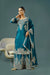 Teal Blue Designer Pure Chinnon Silk Dori Palazzo Top and Dupatta