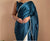 Teal Blue Satin Saree with Moti Lace Border and Matching Blouse