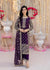 Violet Designer Faux Georgette Palazzo Top Dupatta For Party Wear