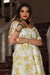 White and Yellow Organza Digital Print Kurti Set with Dupatta & Plazzo