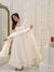 White Designer Faux Georgette Embroidered Gown and Dupatta