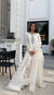 White Designer Faux Georgette Embroidery Sharara Suit and Dupatta