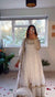 White Designer Faux Georgette Gown with Sequins Work Matching Dupatta