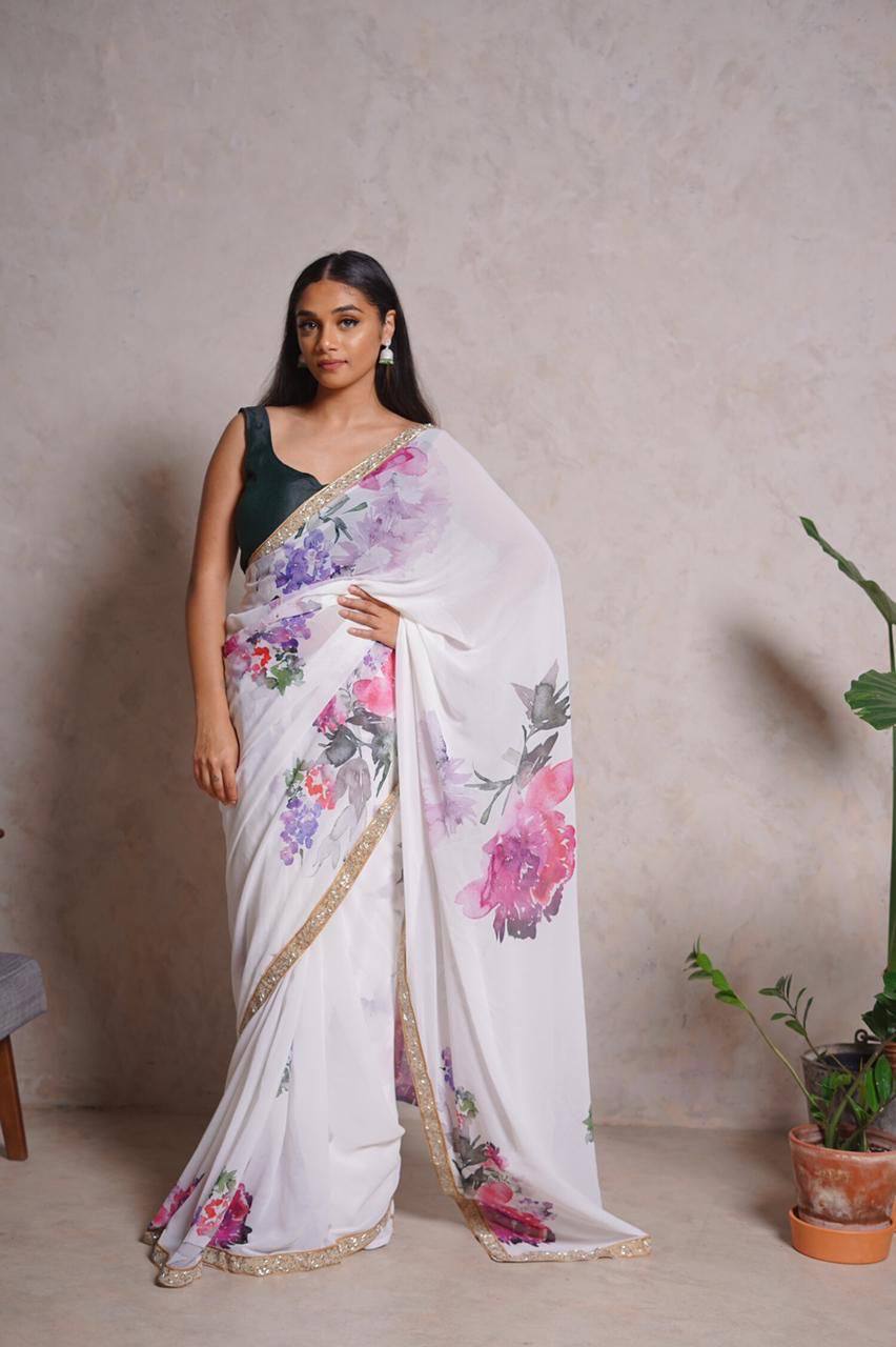 white-georgette-digital-floral-print-saree-with-black-blouse-01