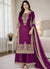 Wine Designer Pure GMY Silk Top Bottom and Dupatta For Party Wear