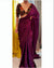 Wine Luxury Smooth Satin Saree with Designer Embroidery Blouse