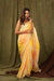 Yellow Pure Khadi Organza Saree with Golden Banglori Blouse
