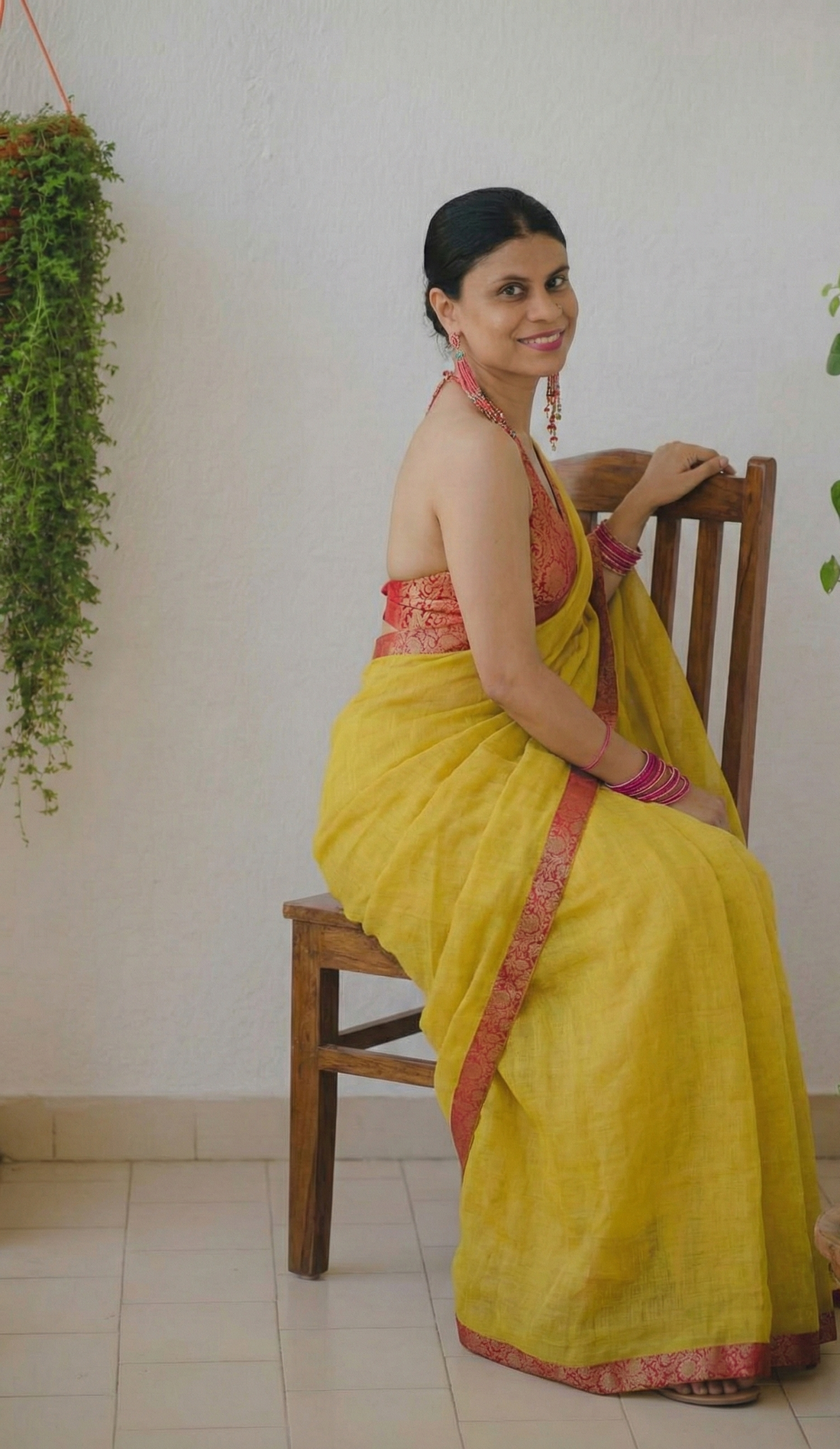 Yellow Upadda Silk Jacquard Weaving Saree with Banarasi Blouse